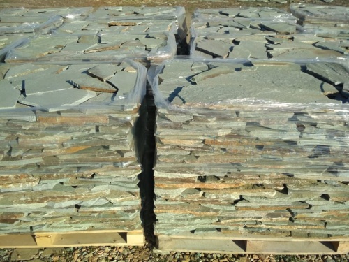 Плитняк златолит зелёный для цоколя, отмостки купить в Ивантеевке