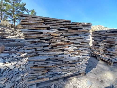 Плитняк златолит серебристый для фасада купить в Ивантеевке