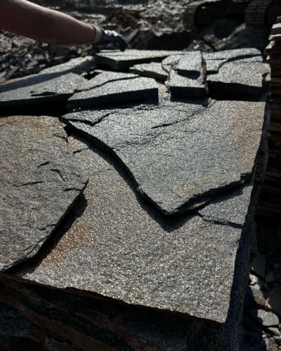 Плитняк златолит серебристый для фасада купить в Ивантеевке