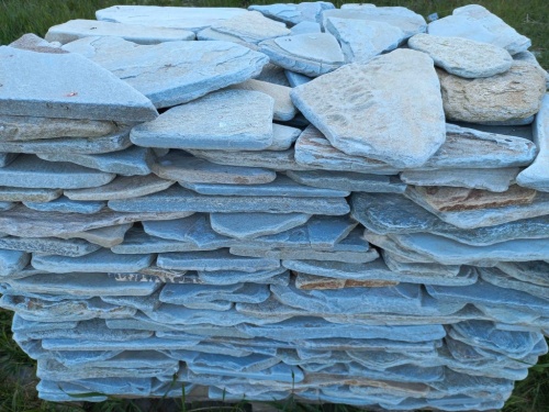 Плитняк златолит зелёный галтованный для цоколя купить в Ивантеевке