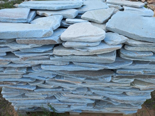 Плитняк златолит зелёный галтованный для цоколя купить в Ивантеевке