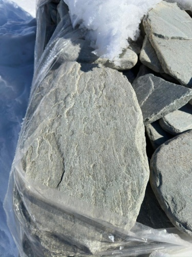 Плитняк златолит зелёный галтованный для цоколя купить в Ивантеевке